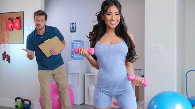 Gorgeous Asian babe Jennie Rose nicely impaled by big cock