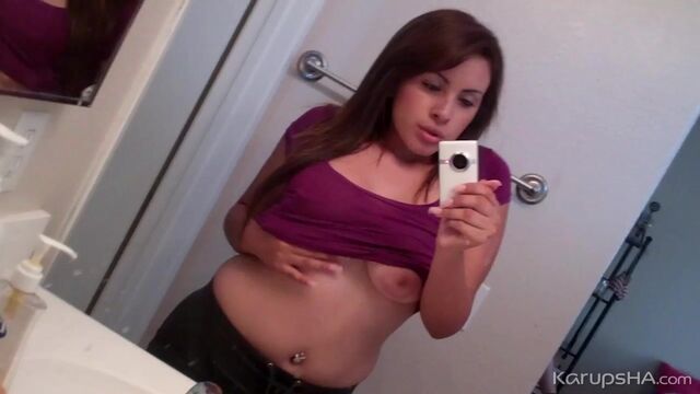 Awesome angel Jeanette shows off her big boobs on camera