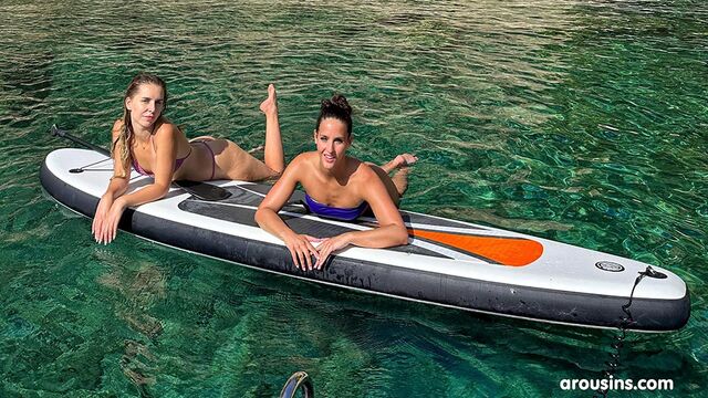 Gorgeous outdoor posing session with lesbians Betzz and Dee Vine