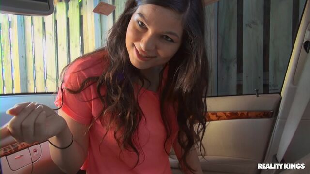 Cute-looking hottie Nina Turk gets impaled by a pretty big dick