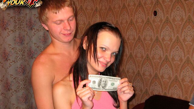 Sensual angel with small tits Fleur Himera fucked by two big cocks