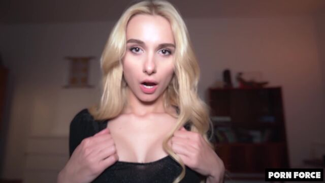 Blonde in sexy black belts Carla Cute penetrated in the doggy style