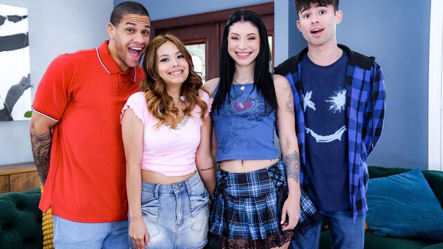 Awesome foursome action with Raven Lane and Kate Legend