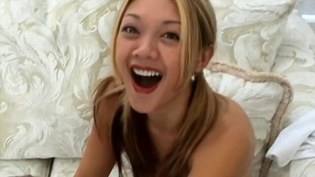 Cutie Asian teen Toni screwed by truly massive dick in the doggy style