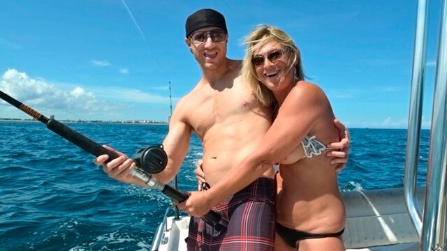 Playful fake-boobed blonde Brandi Jaimes gets fucked on the boat