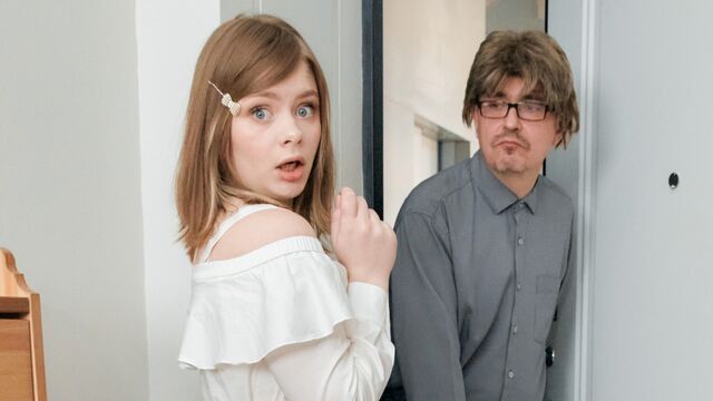 Lusty brunette Lesya Milk is getting tons of pleasure in the sideways pose